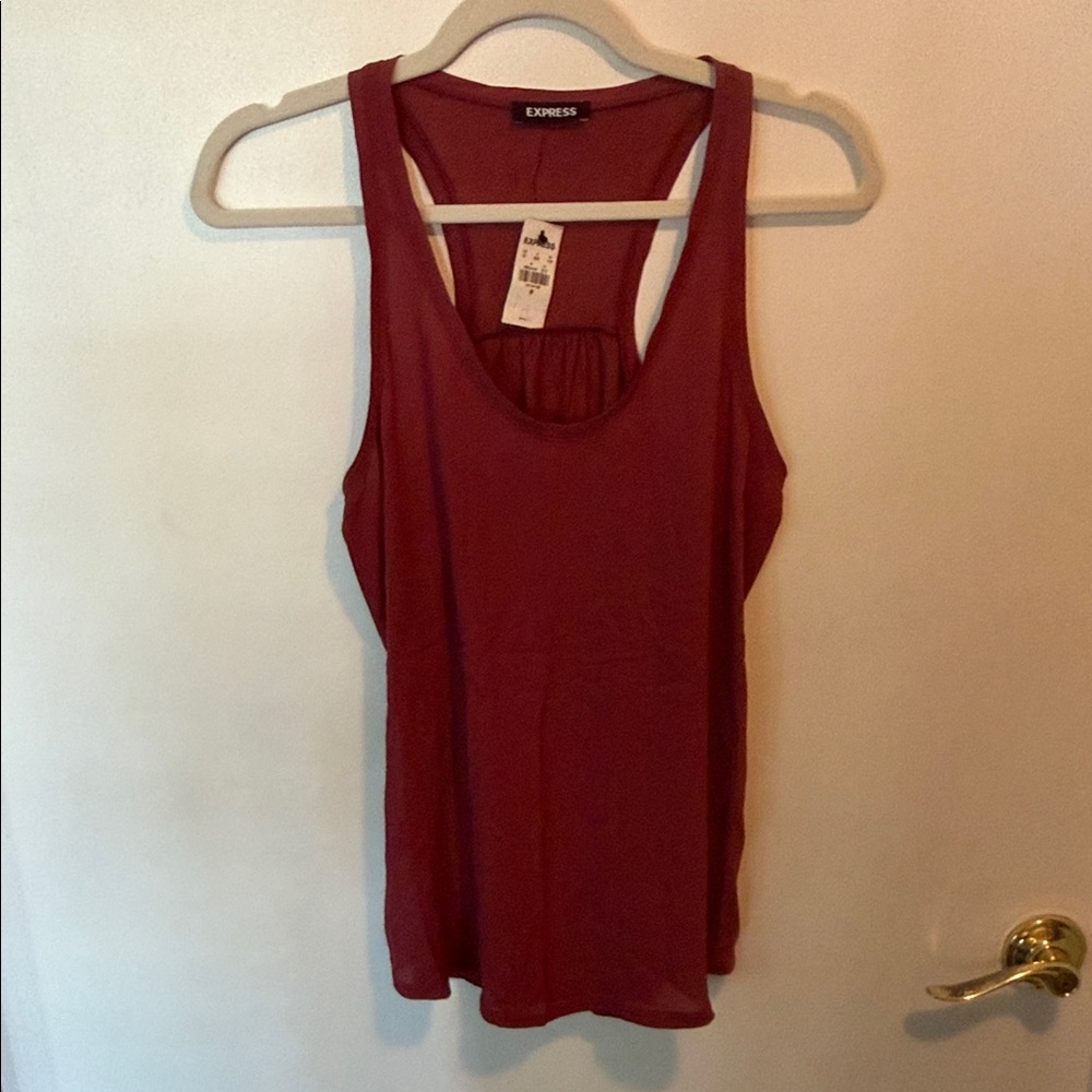 Express Women's Burgundy Tank Top